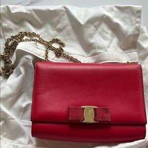 Authentic Ferragamo crossbody bag in red